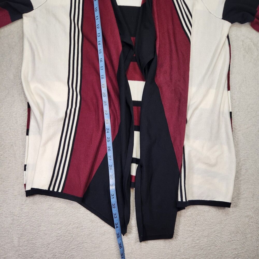 Christopher & Banks Color Block Open Front Cardigan Striped Knit Woman’s XL - Picture 9 of 12
